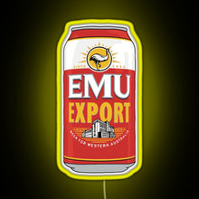 Load image into Gallery viewer, Hand drawn Emu Export can RGB neon sign yellow
