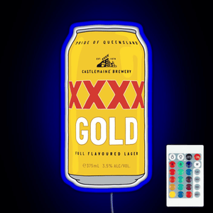 Hand drawn XXXX Gold can RGB neon sign remote