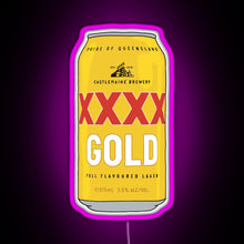 Load image into Gallery viewer, Hand drawn XXXX Gold can RGB neon sign  pink