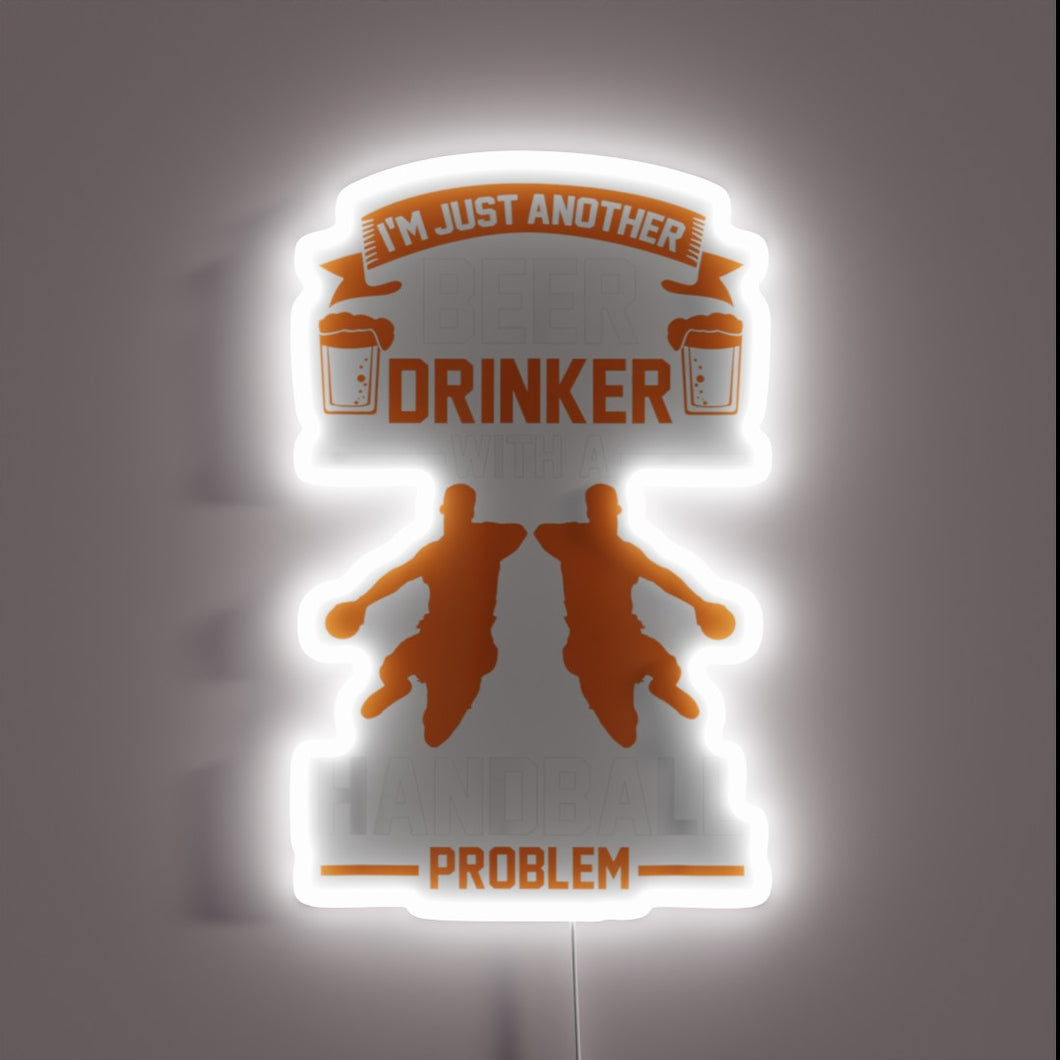Neon Bar Sign - Handball Themed Beer Lover's Unique Collectible Decoration