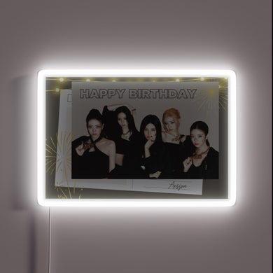 Shining K-pop Birthday Tribute with Vibrant aespa RGB Neon Light