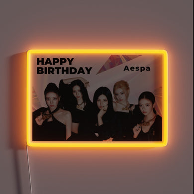 Add vibrant birthday ambiance with this aespa inspired RGB sign.