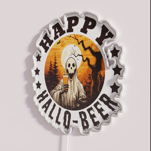Happy Hallo Beer Happy Halloween Party Neon Sign Bar Decorations