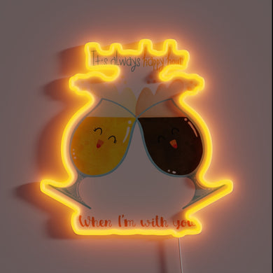 Brighten up your bar with this vibrant Happy Hour sign