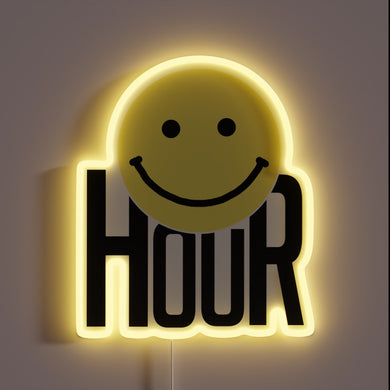 Brighten up your bar with this colorful neon hour sign