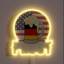 Load image into Gallery viewer, Vibrant Neon Sign Celebrating Classic American and German Oktoberfest Spirit Traditions