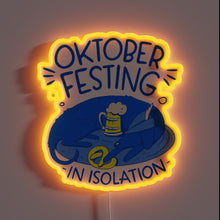 Load image into Gallery viewer, Vibrant Neon Sign Celebrating Oktoberfest during Quarantine with Colorful Joy
