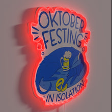 Load image into Gallery viewer, Retro Neon Sign Celebrating Oktoberfest Dog&#39;s Covid Quarantine Survival Journey