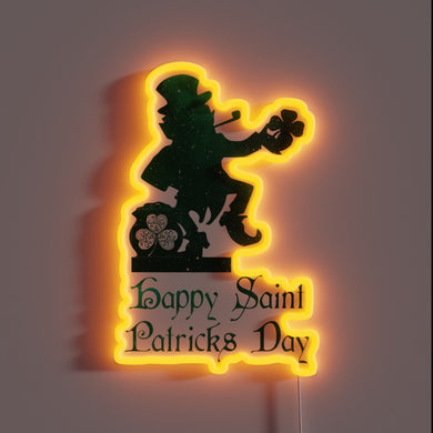 Vibrant St. Patrick's Day RGB LED Sign, Shamrock Decorations