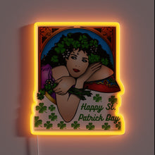 Load image into Gallery viewer, Lucky Charms Glow with Vibrant Green and Rainbow LED Neon Sign