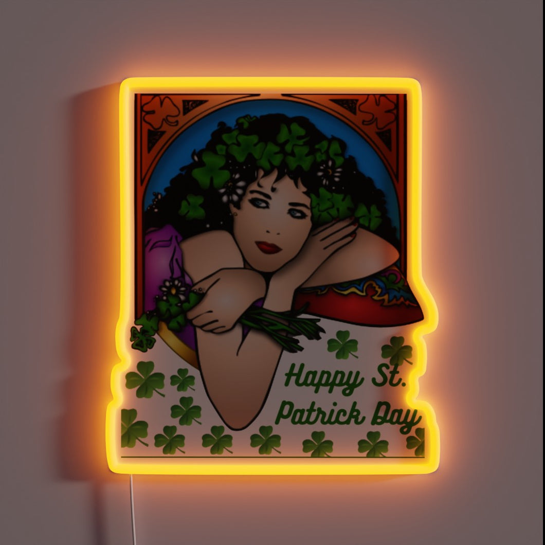 Lucky Charms Glow with Vibrant Green and Rainbow LED Neon Sign