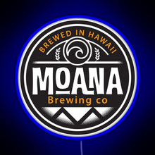 Load image into Gallery viewer, Hawaii based Moana Brewing Company RGB neon sign blue