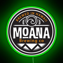 Load image into Gallery viewer, Hawaii based Moana Brewing Company RGB neon sign green