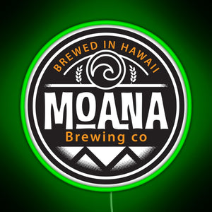 Hawaii based Moana Brewing Company RGB neon sign green