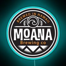 Load image into Gallery viewer, Hawaii based Moana Brewing Company RGB neon sign lightblue 