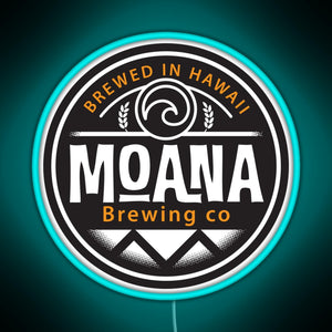 Hawaii based Moana Brewing Company RGB neon sign lightblue 