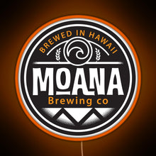 Load image into Gallery viewer, Hawaii based Moana Brewing Company RGB neon sign orange