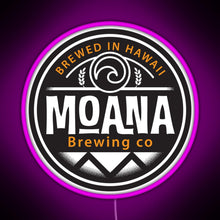 Load image into Gallery viewer, Hawaii based Moana Brewing Company RGB neon sign  pink