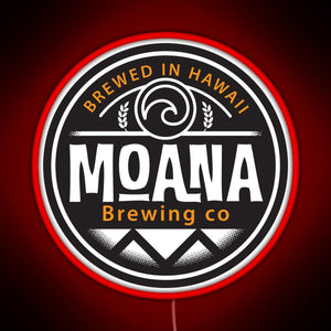 Hawaii based Moana Brewing Company RGB neon sign red