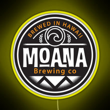 Load image into Gallery viewer, Hawaii based Moana Brewing Company RGB neon sign yellow