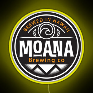 Hawaii based Moana Brewing Company RGB neon sign yellow