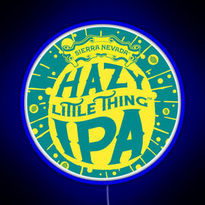 Hazy IPA Logo RGB neon sign blue