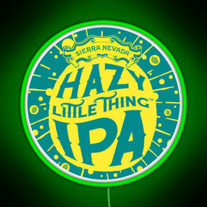 Hazy IPA Logo RGB neon sign green