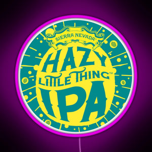 Hazy IPA Logo RGB neon sign  pink