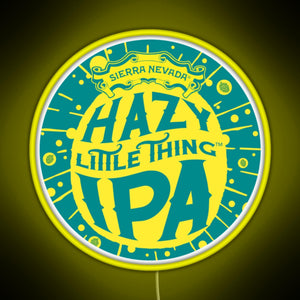 Hazy IPA Logo RGB neon sign yellow