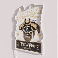 Load image into Gallery viewer, Neon RGB Sign with &#39;HearSay Mega Pint Brewing Objection&#39; Design