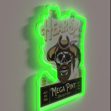 Load image into Gallery viewer, Neon bar sign with fun design featuring Mega Pint brewing.