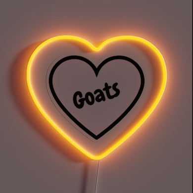 Add a quirky touch with this Heart Goats neon sign.