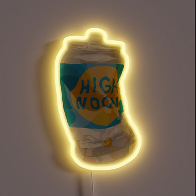Customneon sign shaped like a crushed High Noon Mango