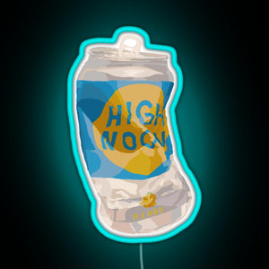 High Noon Crushed Can RGB neon sign lightblue 