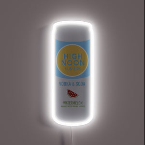 Customneon sign shaped like a High Noon Watermelon Vodka & Soda can
