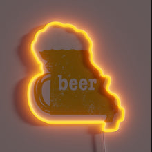 Load image into Gallery viewer, Neon beer sign for home brewer&#39;s hobby with Missouri flair