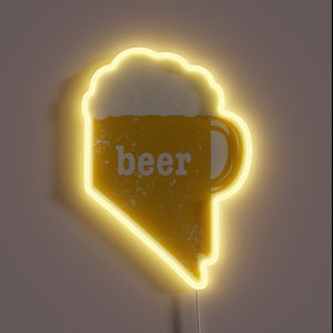 RGB Neon Sign with Hilarious Quote for Beer Lovers Nearby