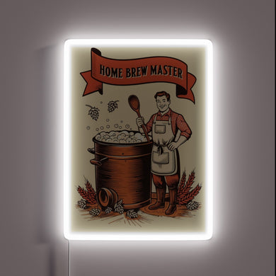 Home brew enthusiast's dream retro-inspired beer brewing design neon sign