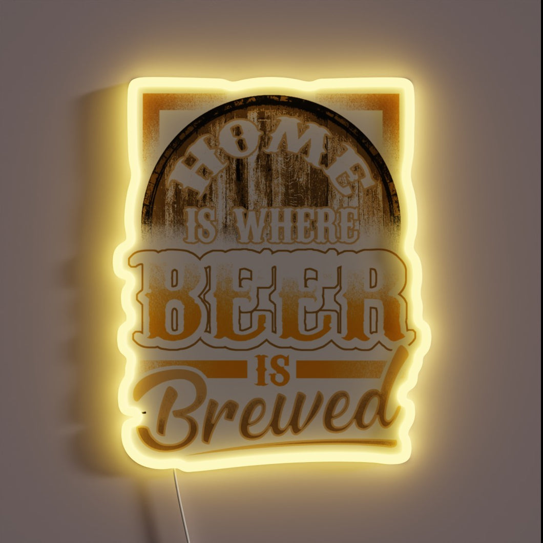 Vibrant Neon Sign Illuminates Passion for Craft Beer in Brewery