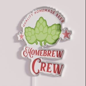 Vibrant homebrew beer enthusiast decor, customizable RGB neon signage option
