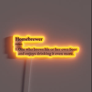 Personalized homebrewing space illuminated with customizable RGB neon lighting accents