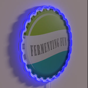 RGB neon sign for homebrewers and beer enthusiasts' fermenting fun space.