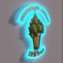 Load image into Gallery viewer, Neon wall sign celebrating IPA lovers&#39; passion and hoppy flavors.