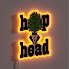 Load image into Gallery viewer, Vibrant Hophead Brewery logo in colorful RGB neon lighting accents.