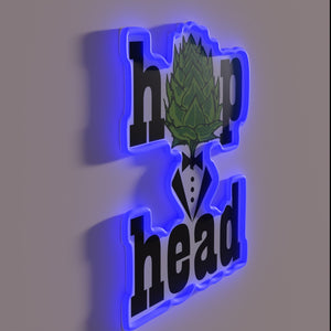 Customizable LED neon bar sign for hop head beer enthusiasts.