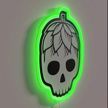Load image into Gallery viewer, Neon beer skull decor for hopheads to show their passion.
