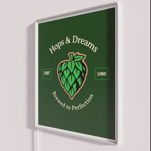 Vibrant Neon Sign for Home Bar Decor with Hops Love