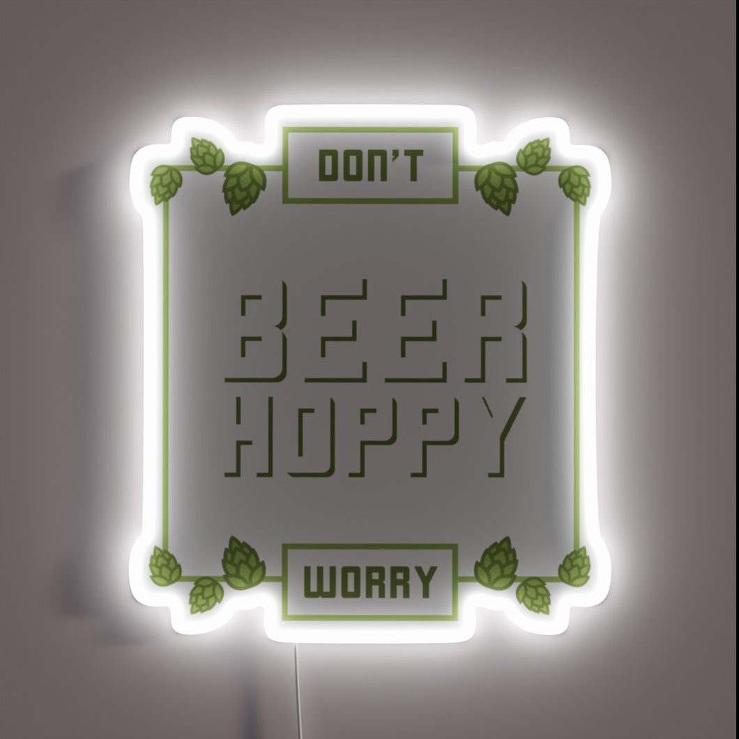 Hoppy Brewing Enthusiast's Dream: Vibrant Neon Sign for Home Bar