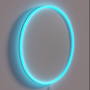 Brewery-inspired decorative lighting with vibrant neon hops icon artwork