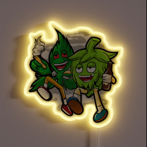 RGB Neon Sign for Beer Lovers and Hemp Enthusiasts Gathered